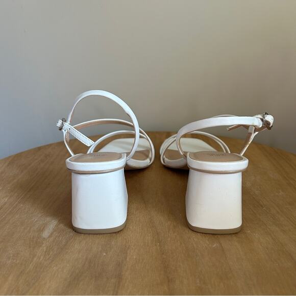 Wild Fable White Strappy Square Toe Block Heel Buckle Strap High Heels Size 6.5 - Picture 5 of 14